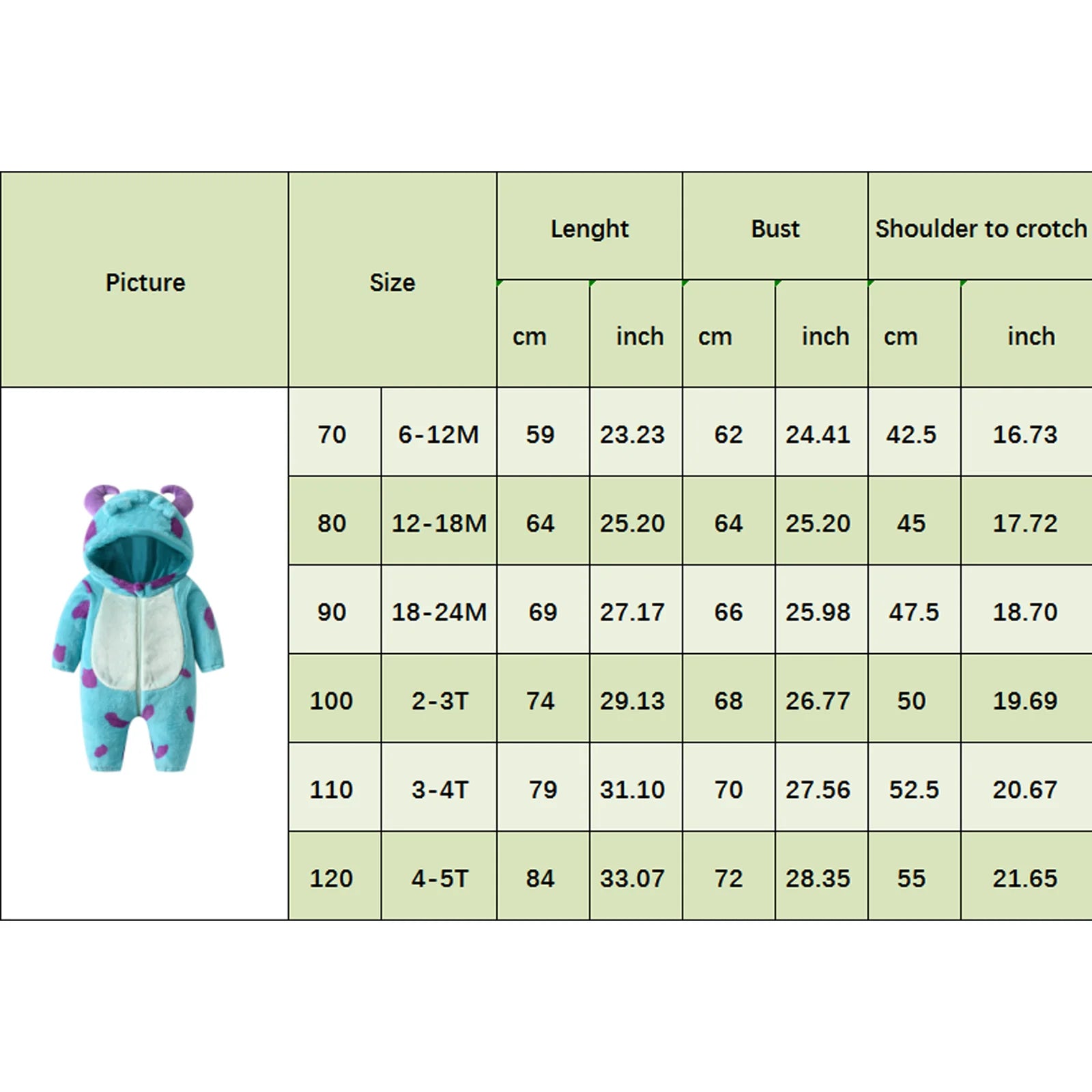 Lioraitiin 0-3Years Infant Baby Boy Girl Fleece Jumpsuit