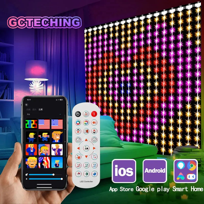 400 LED Smart Curtain Lights String Lights with App Remote Control