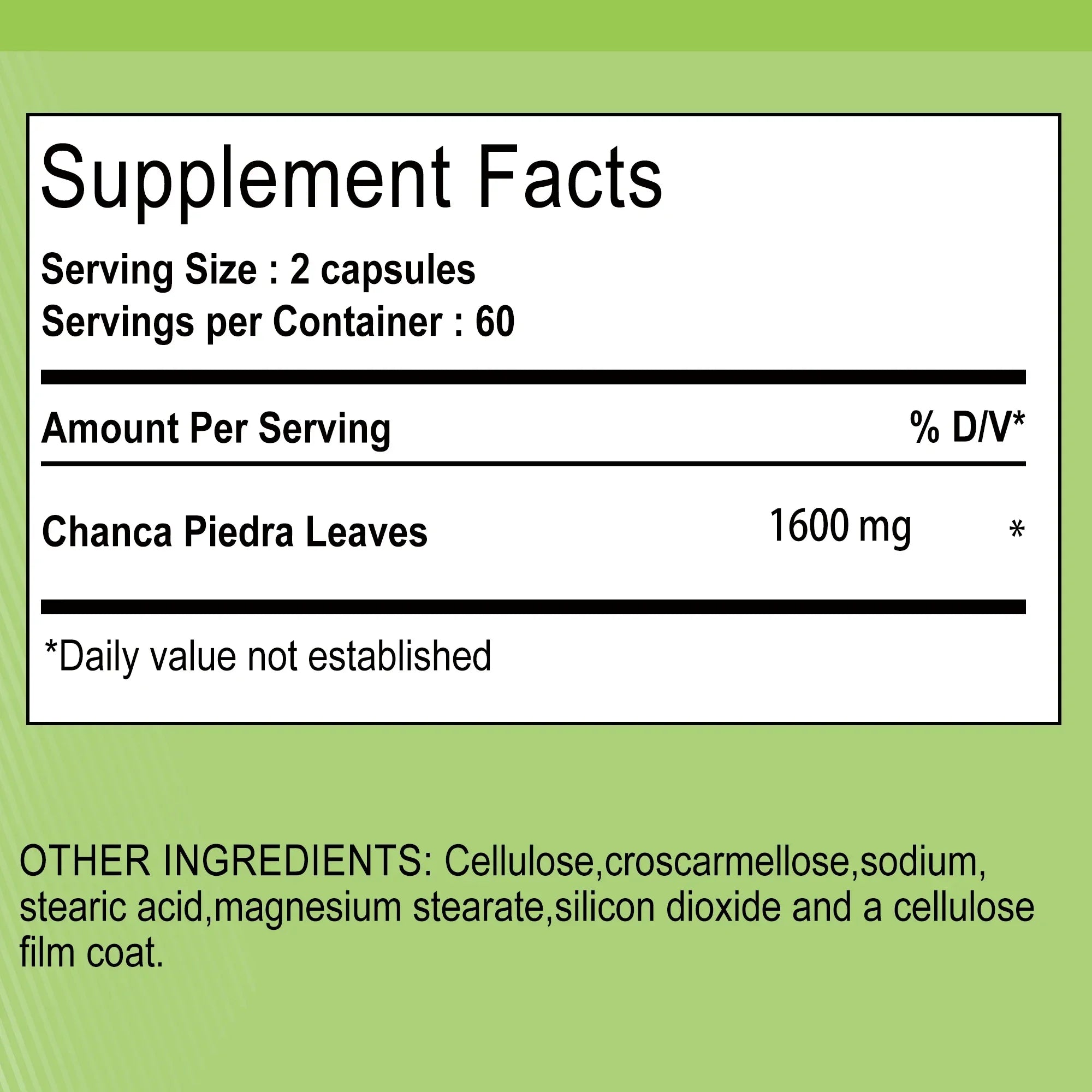 Chanca Piedra 1600mg - Supports Kidney Function, Promotes Detoxification, Cleansing and Repair, and Boosts Energy - 120 Capsules