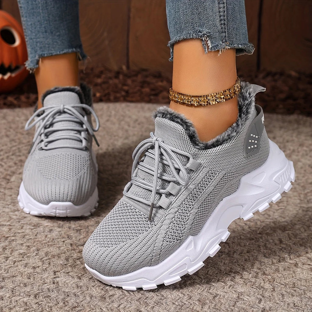Women's Winter Lightweight Warm Sneakers Waterproof Non-Slip Outdoor Walking Shoes for Cold Weather Daily Commuting