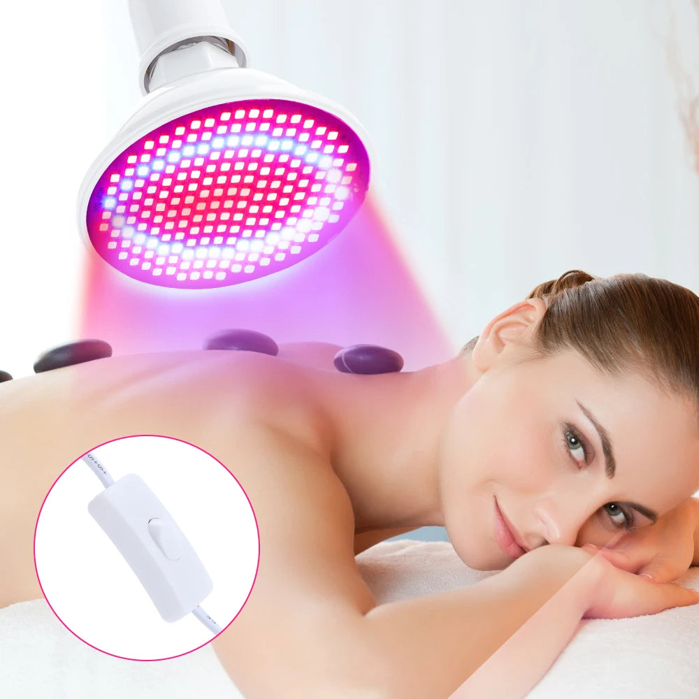 200 LEDs Infrared Light Therapy Lamp Skin Care Anti Aging 660nm 850nm
