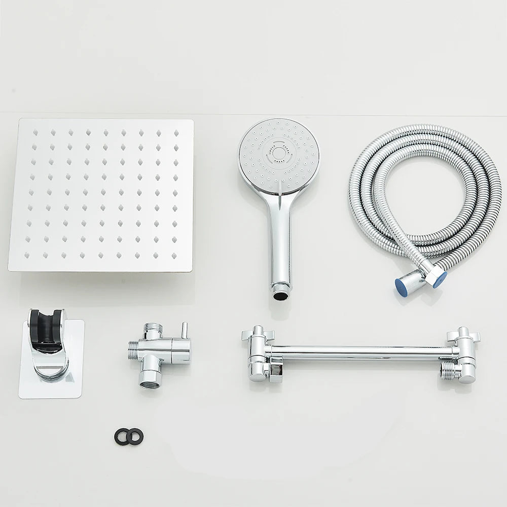 Shower Head Combo 8-12Inch High Pressure Rain Shower Head with Adjustable