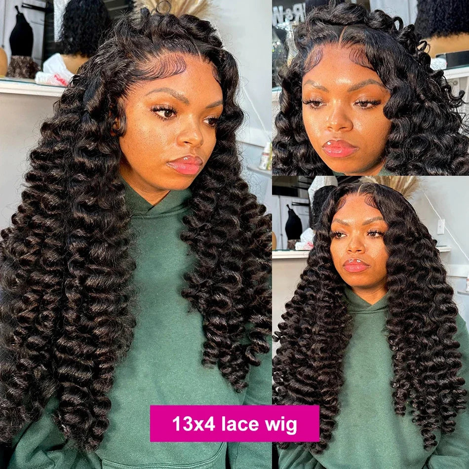 40 42 Inch Loose Wave 13x6 HD Lace Frontal Wig Human Hair Brazilian Loose Deep Waves Curly Wigs Lace Front Wigs For Women
