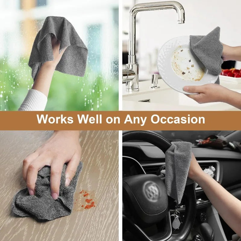 Roll of 50 Reusable Cleaning Cloths,Super Absorbent Microfiber