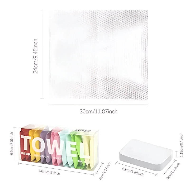 Compressed Towel Tablets - 100% Cotton Travel Essentials, Portable Face Cloths for Camping/Gym/Makeup Removal, Expandable