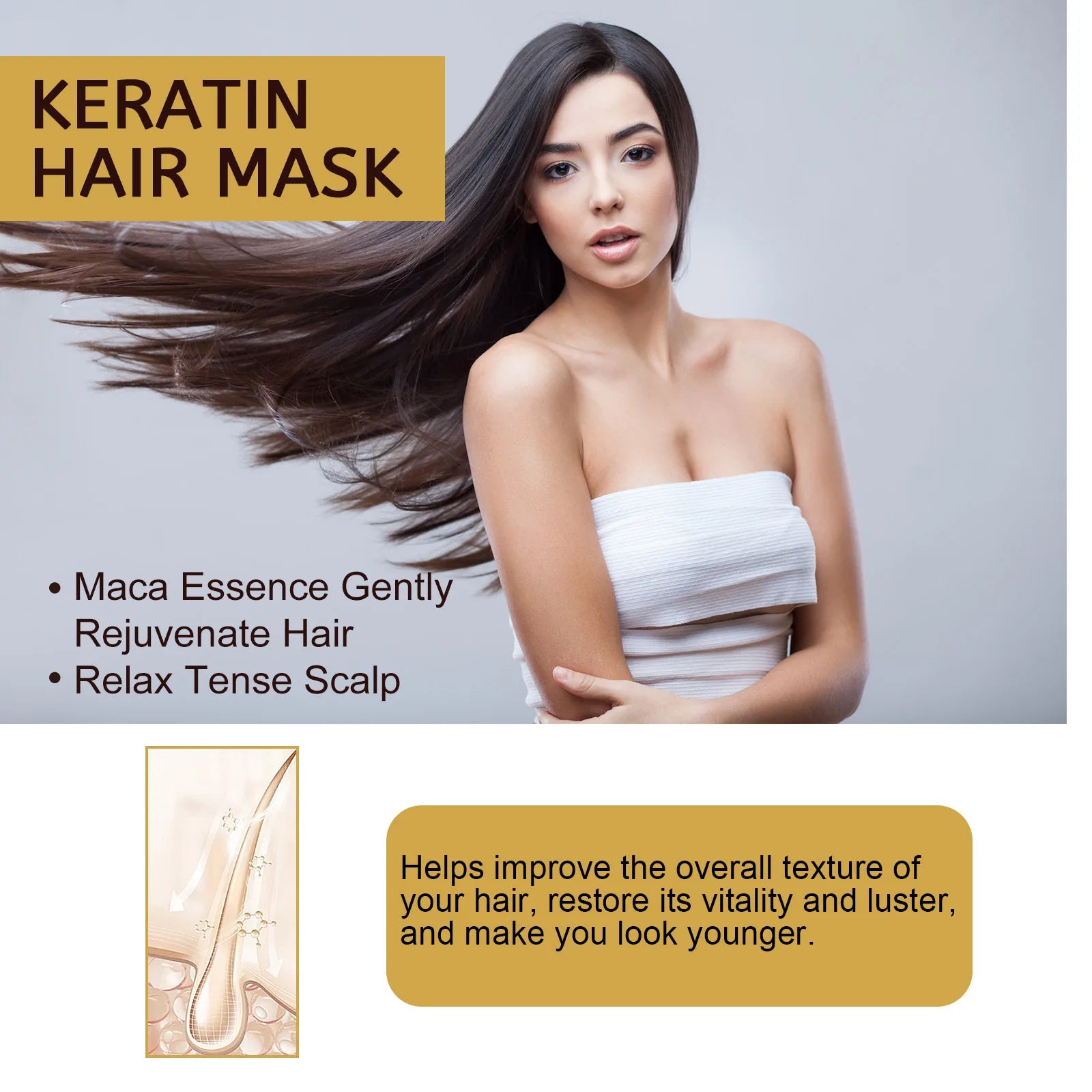 Magical Hair Mask Softens Frizz Repairs Damage Fine Hair Anti-loss Smooth Shiny Hair