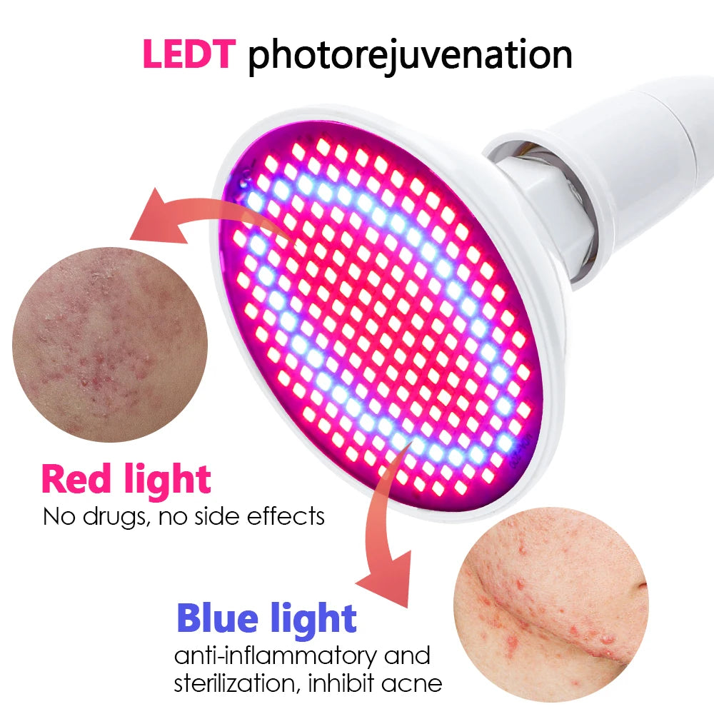 200 LEDs Infrared Light Therapy Lamp Skin Care Anti Aging 660nm 850nm