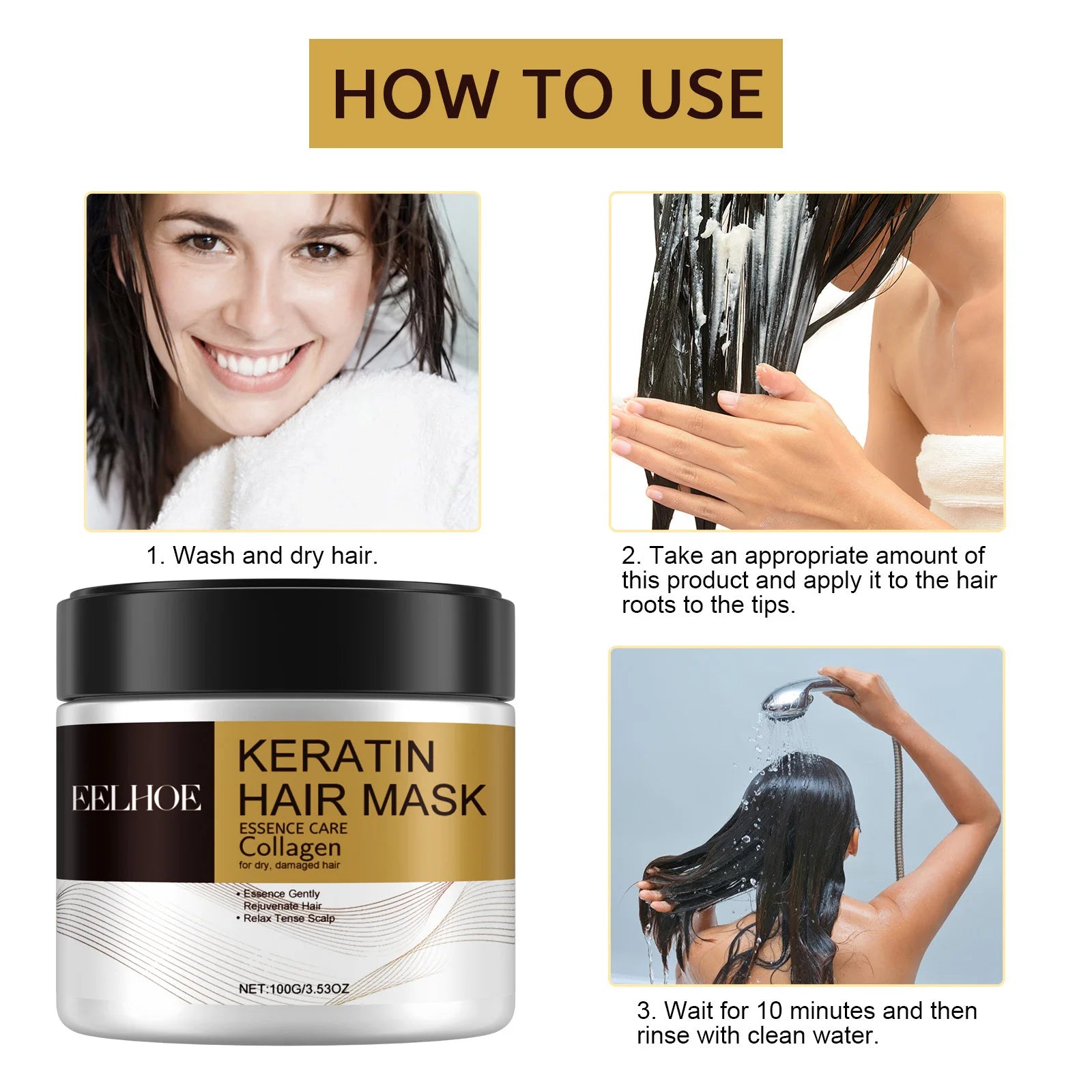 Magical Hair Mask Softens Frizz Repairs Damage Fine Hair Anti-loss Smooth Shiny Hair