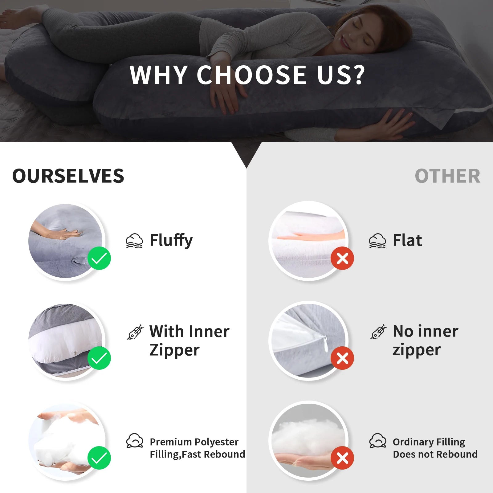 Pregnancy Pillows for Sleeping, G Shaped Full Body Maternity