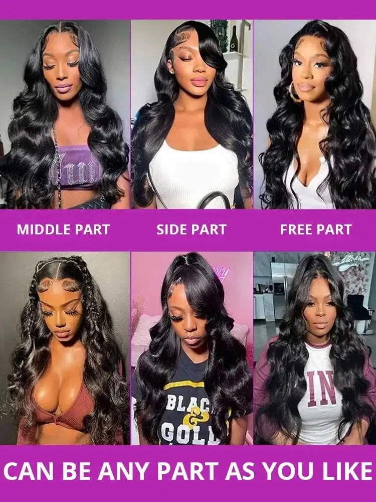 Raw Peruvian Body Wave 250% Density 40 42 inch 13x6 HD Lace Front Human Hair Wigs 13x4 Frontal Wigs Women Glueless Closure Wigs