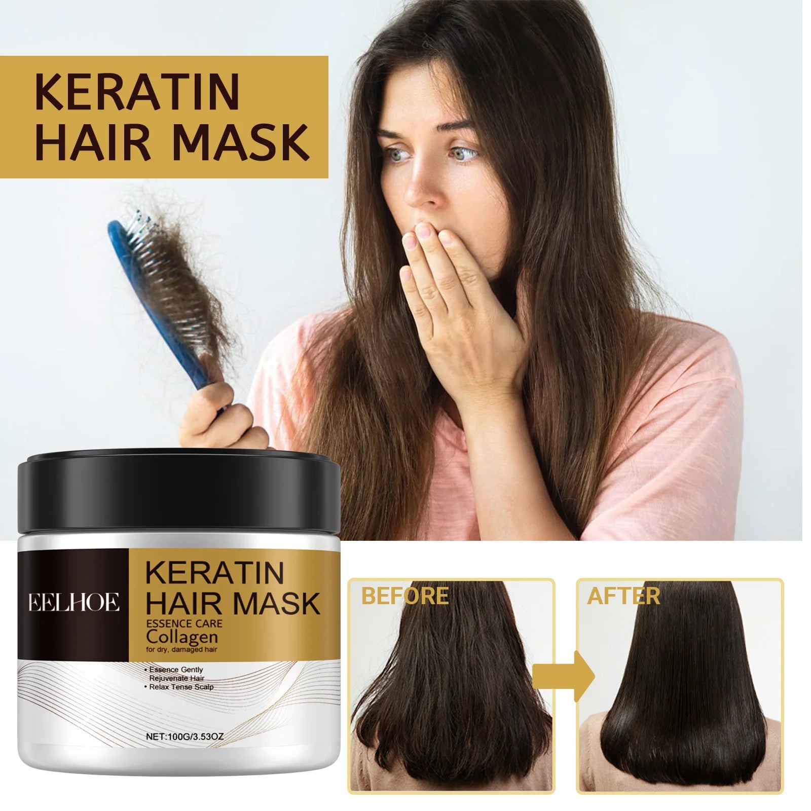Magical Hair Mask Softens Frizz Repairs Damage Fine Hair Anti-loss Smooth Shiny Hair