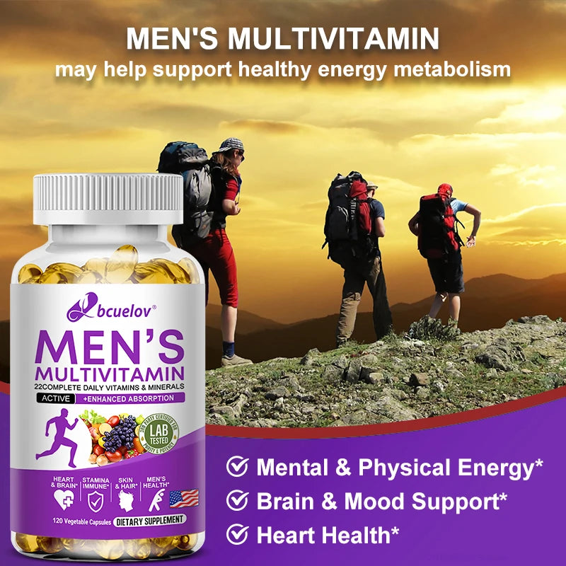 Men's Daily Multivitamin - 22 Vitamins & Minerals, Dietary Supplement for Immunity