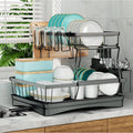 Large 2-tier dish drying rack for kitchen countertops
