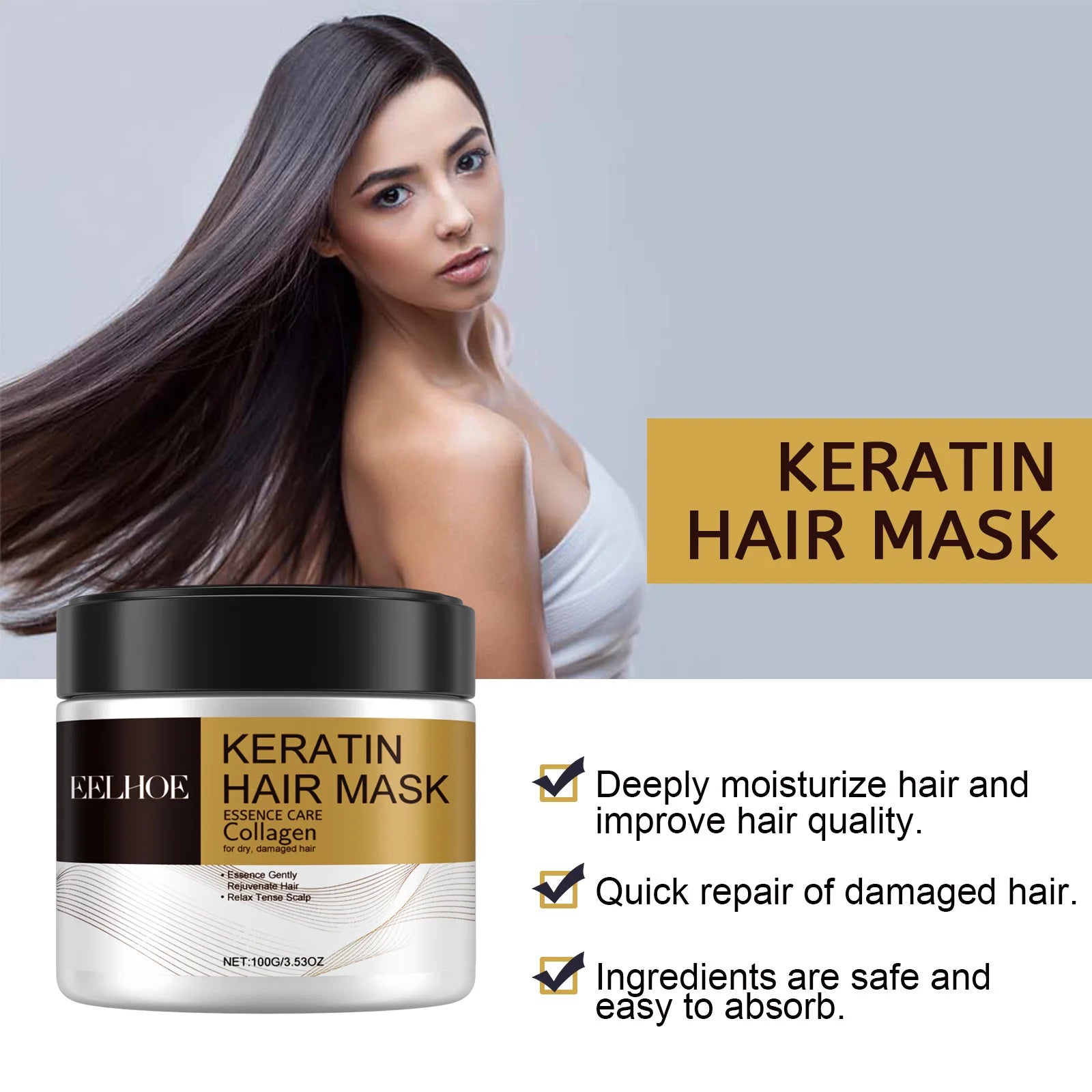 Magical Hair Mask Softens Frizz Repairs Damage Fine Hair Anti-loss Smooth Shiny Hair