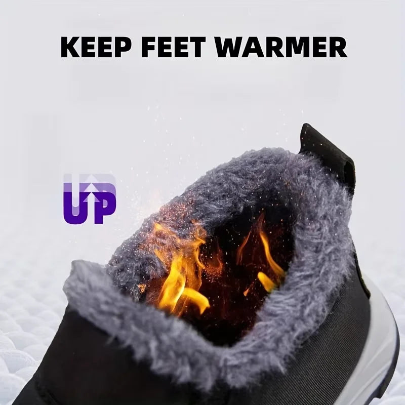 Women's Winter Lightweight Warm Sneakers Waterproof Non-Slip Outdoor Walking Shoes for Cold Weather Daily Commuting