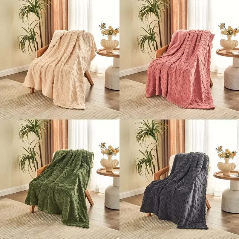 ltra-Soft 3D Plush 1pc Luxurious Fleece Blanket