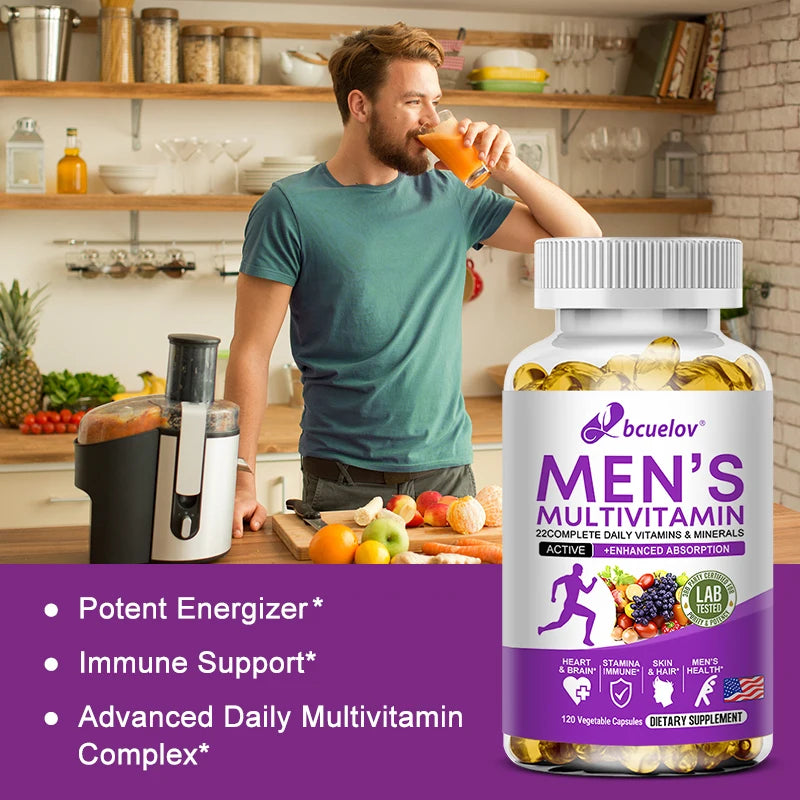Men's Daily Multivitamin - 22 Vitamins & Minerals, Dietary Supplement for Immunity