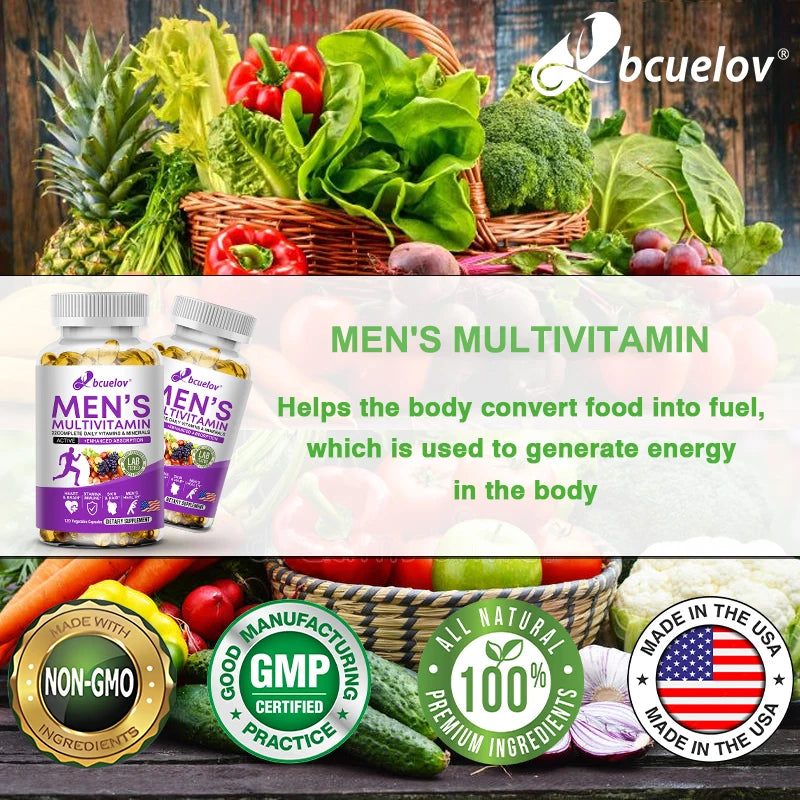 Men's Daily Multivitamin - 22 Vitamins & Minerals, Dietary Supplement for Immunity
