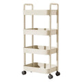 Trolley with Handlebar and Storage Rack, Floor-Standing,  Storage for Kitchen, Bathroom, Snacks, and Toiletries