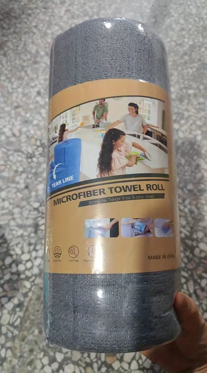 Roll of 50 Reusable Cleaning Cloths,Super Absorbent Microfiber