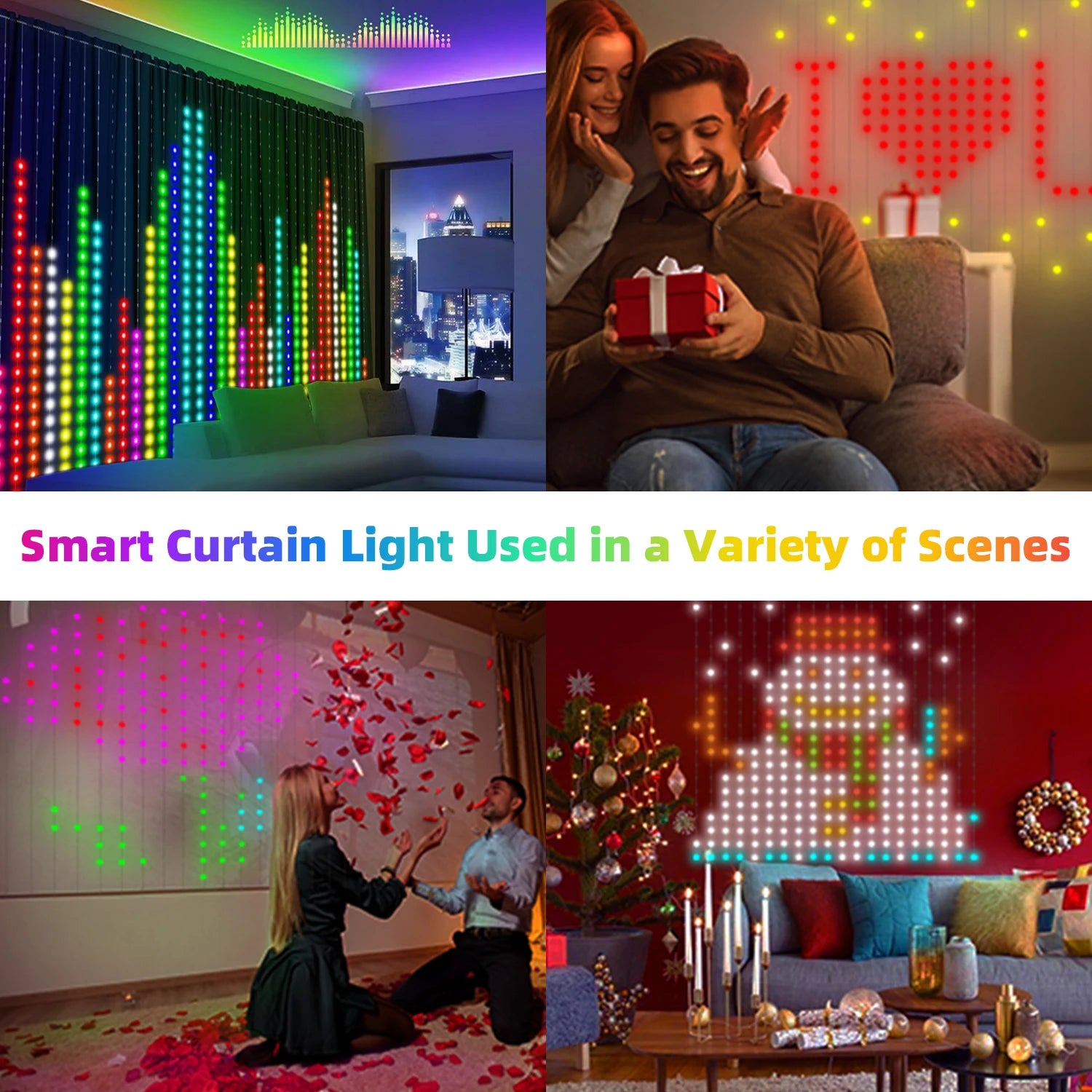 400 LED Smart Curtain Lights String Lights with App Remote Control