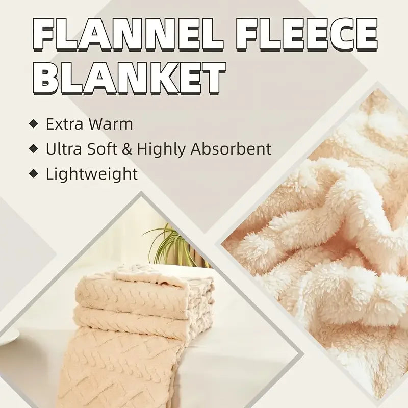 ltra-Soft 3D Plush 1pc Luxurious Fleece Blanket