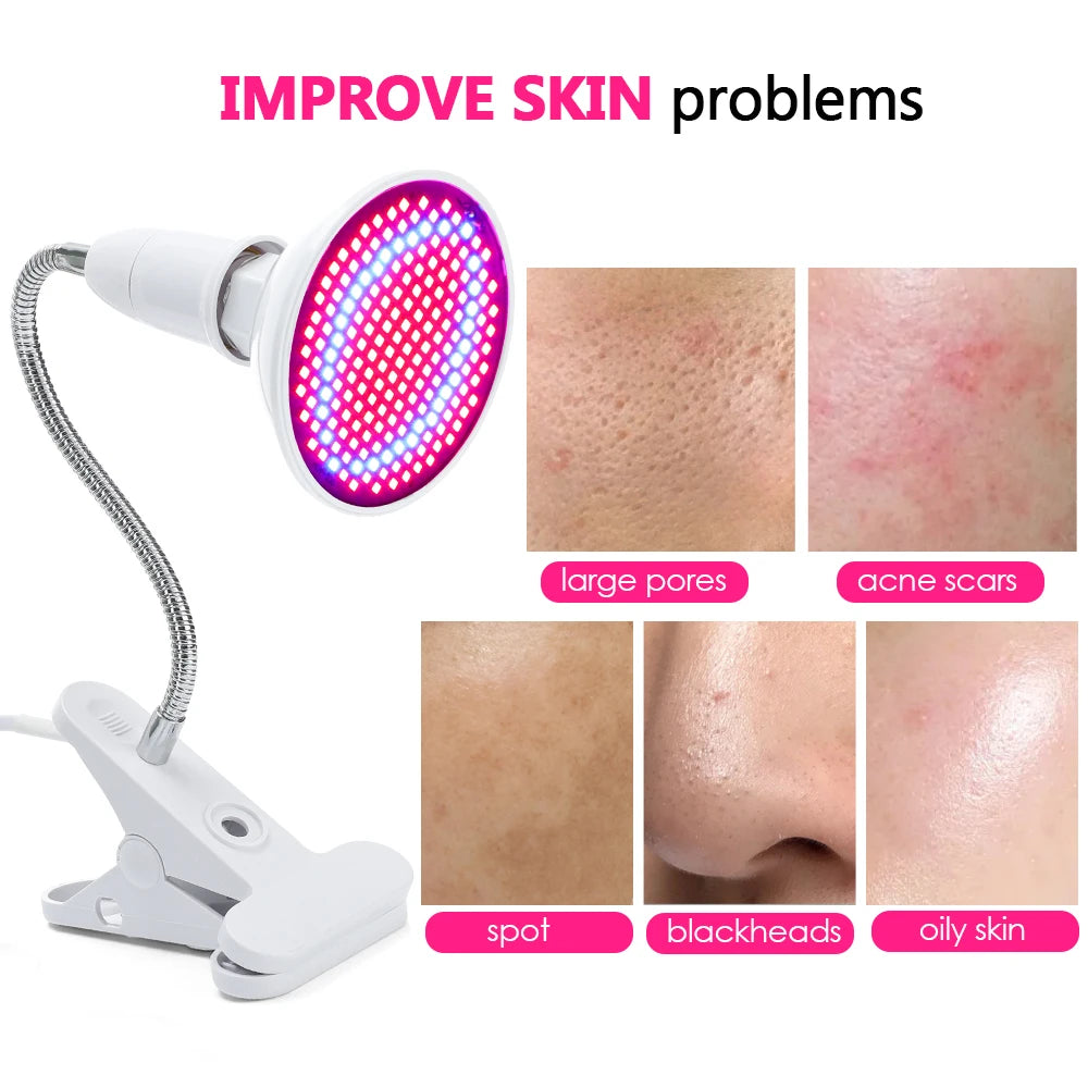 200 LEDs Infrared Light Therapy Lamp Skin Care Anti Aging 660nm 850nm