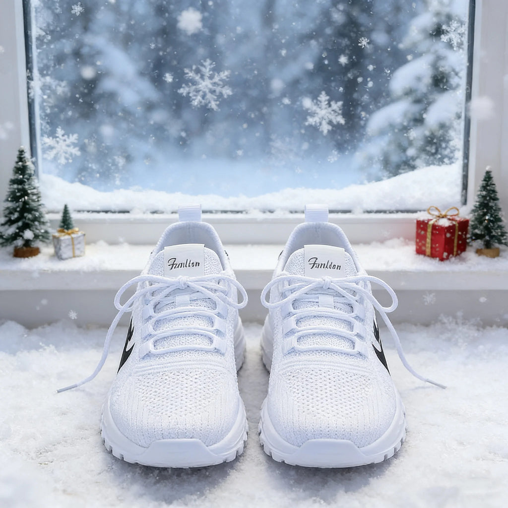 Fashion Knitted Sneakers for Women Mesh Breathable Lace-up Casual Sports Shoes Women's Casual Shoes