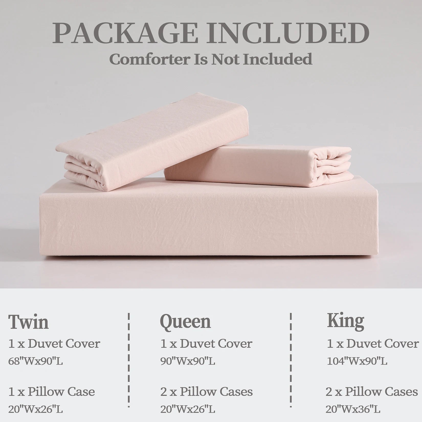 104"x90" Lotus Leaf Edge Bedding Duvet Cover Set Large Double Bed Bedroom Soft Washed