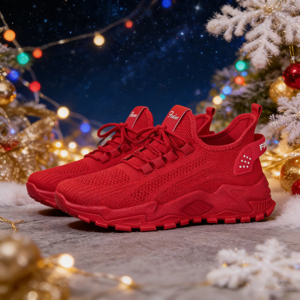 Fashion Knitted Sneakers for Women Mesh Breathable Lace-up Casual Sports Shoes Women's Casual Shoes