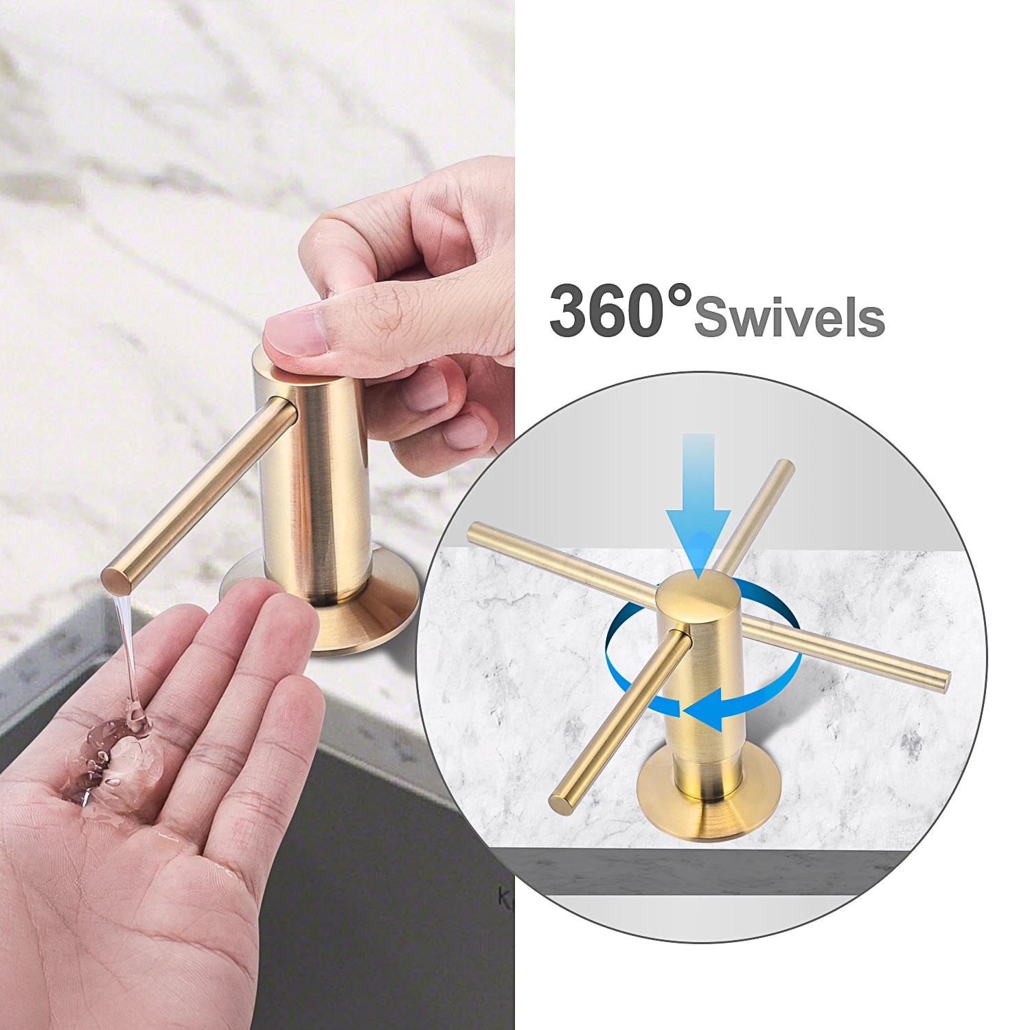 Samodra Black Liquid Soap Dispensers Brass Pump Head With 500ML PE Bottle