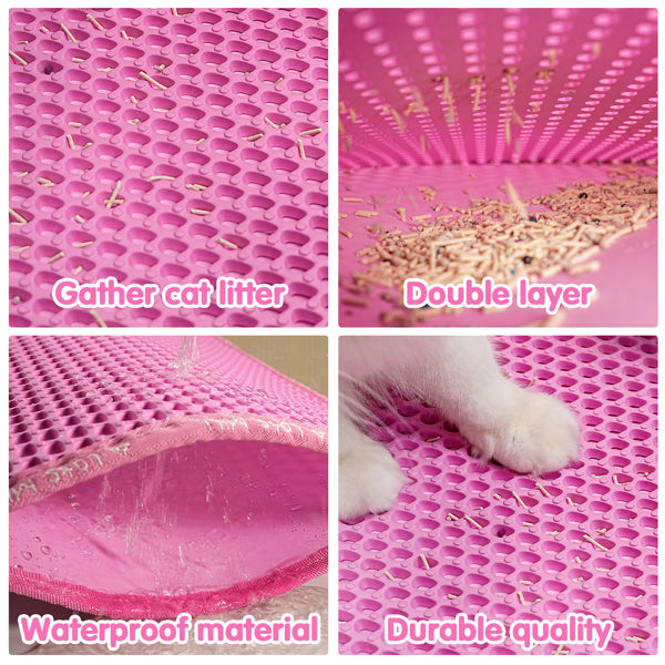 Double Layer Rice-Shaped Cat Litter Trapping Pad