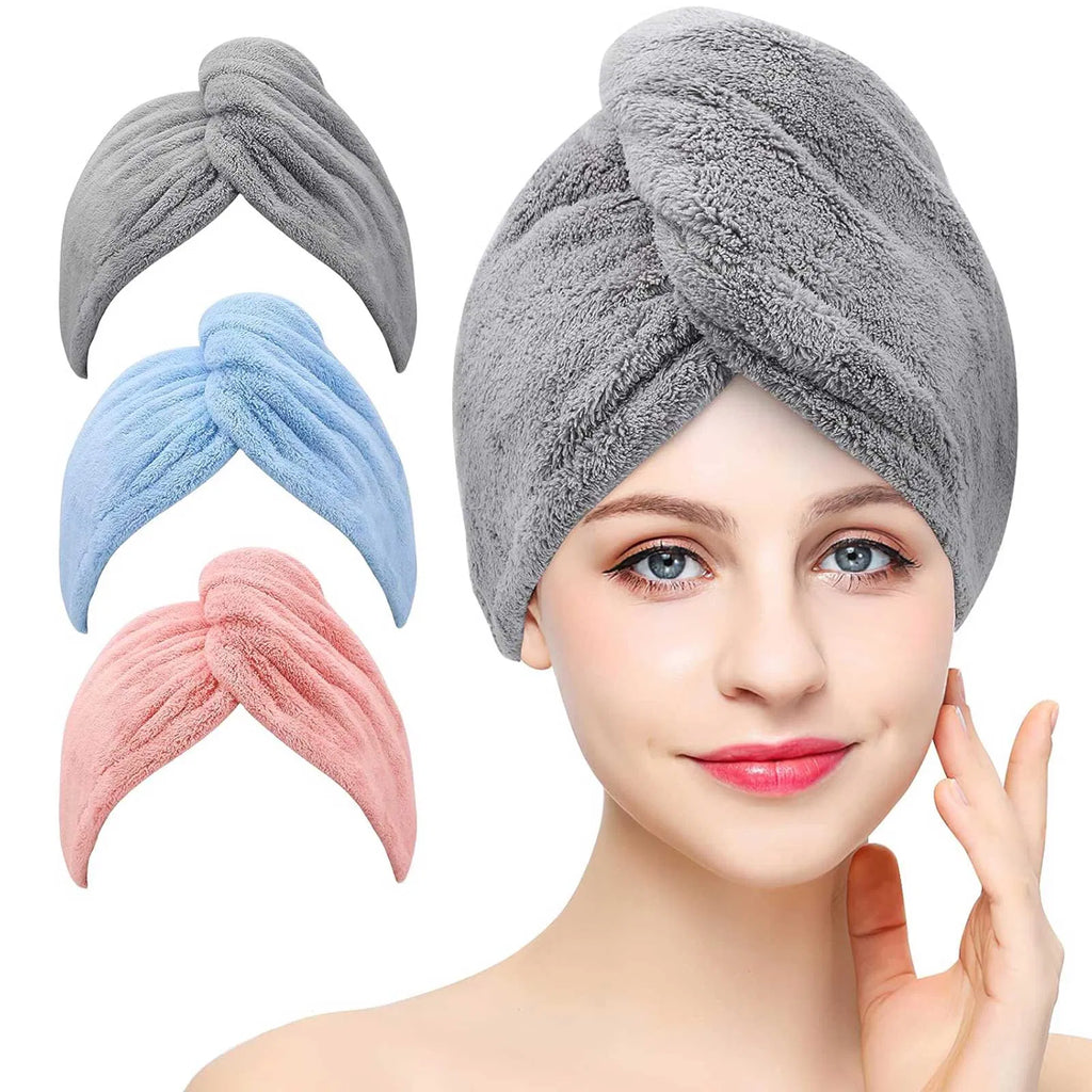 Ultra Absorbent Hair Turbans (3 Pieces)