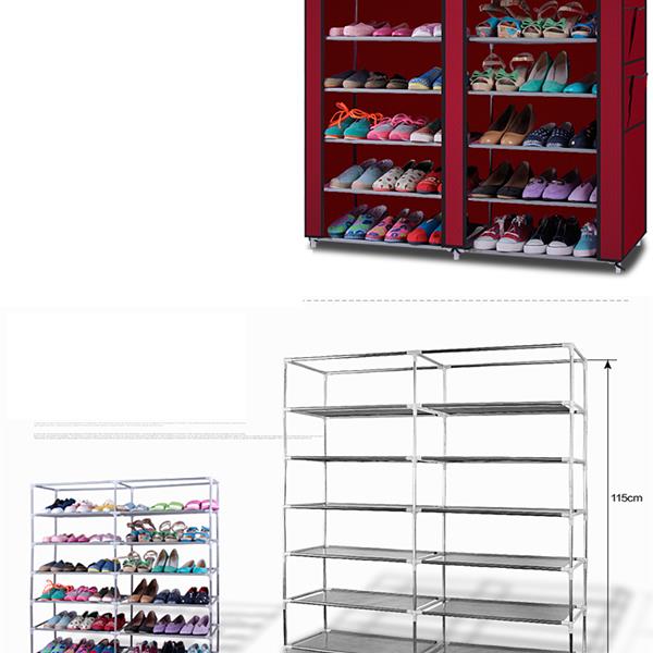 12-Grid Double Row Shoe Cabinet