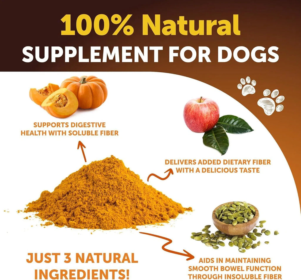 Organic Pumpkin Powder for Dogs - Digestive Support & Fiber Supplement