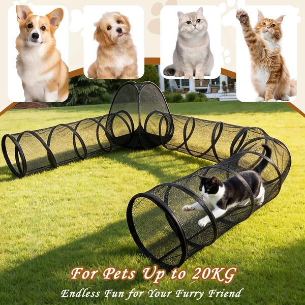 Portable Outdoor Cat Enclosure & Tunnel Playground