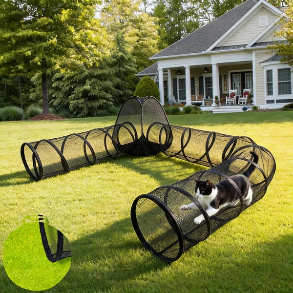 Portable Outdoor Cat Enclosure & Tunnel Playground