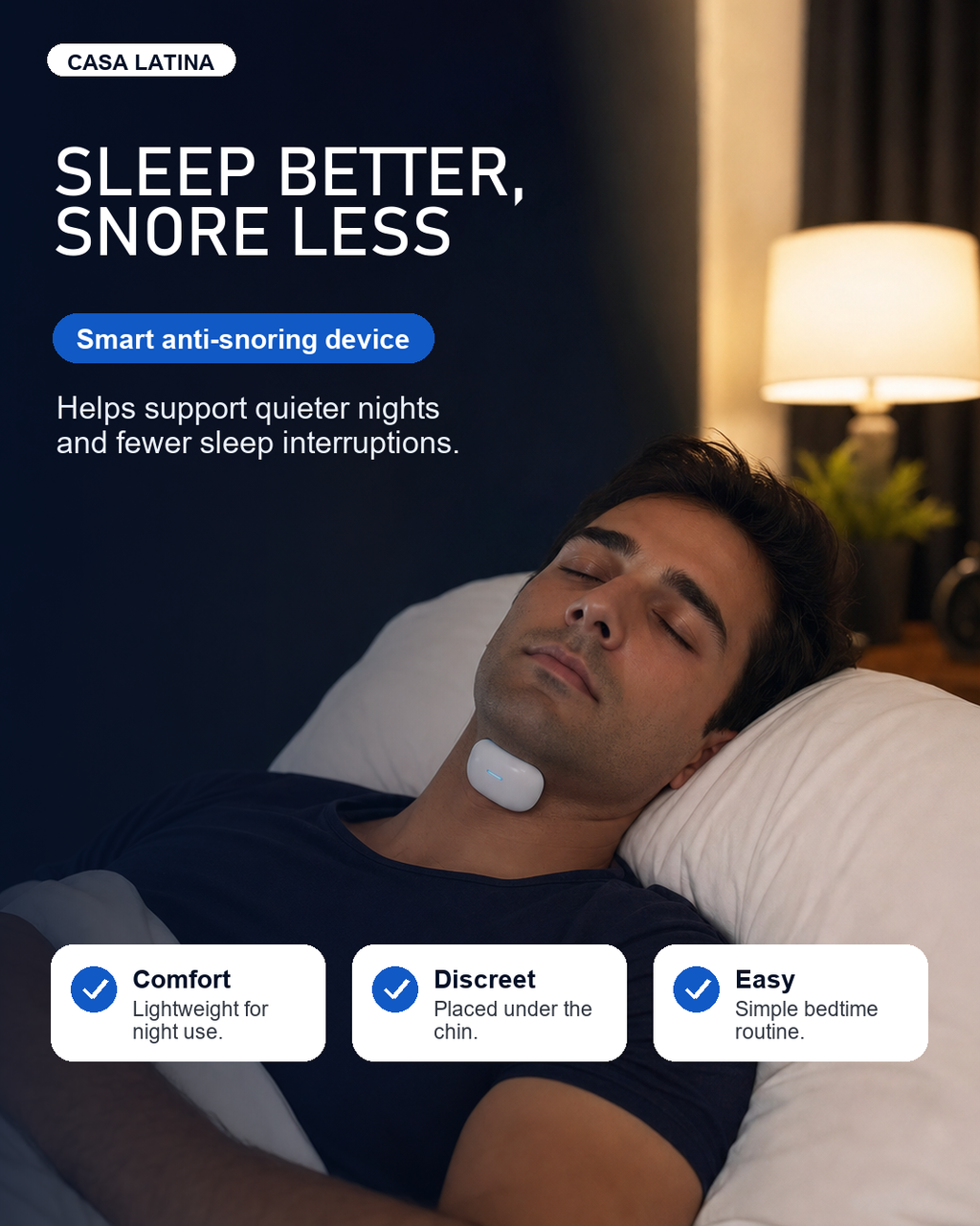 Smart Anti-Snoring Device Electronic Muscle Stimulator Pro - Rechargeable EMS Sleep Aid