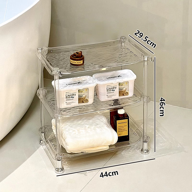3-layer Bathroom Water Ripple Transparent Shelf