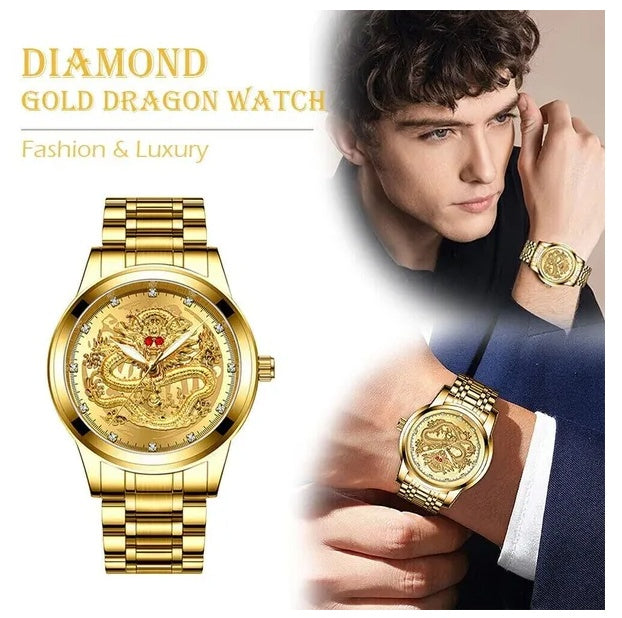 Classic Gold Diamond Quartz Watch