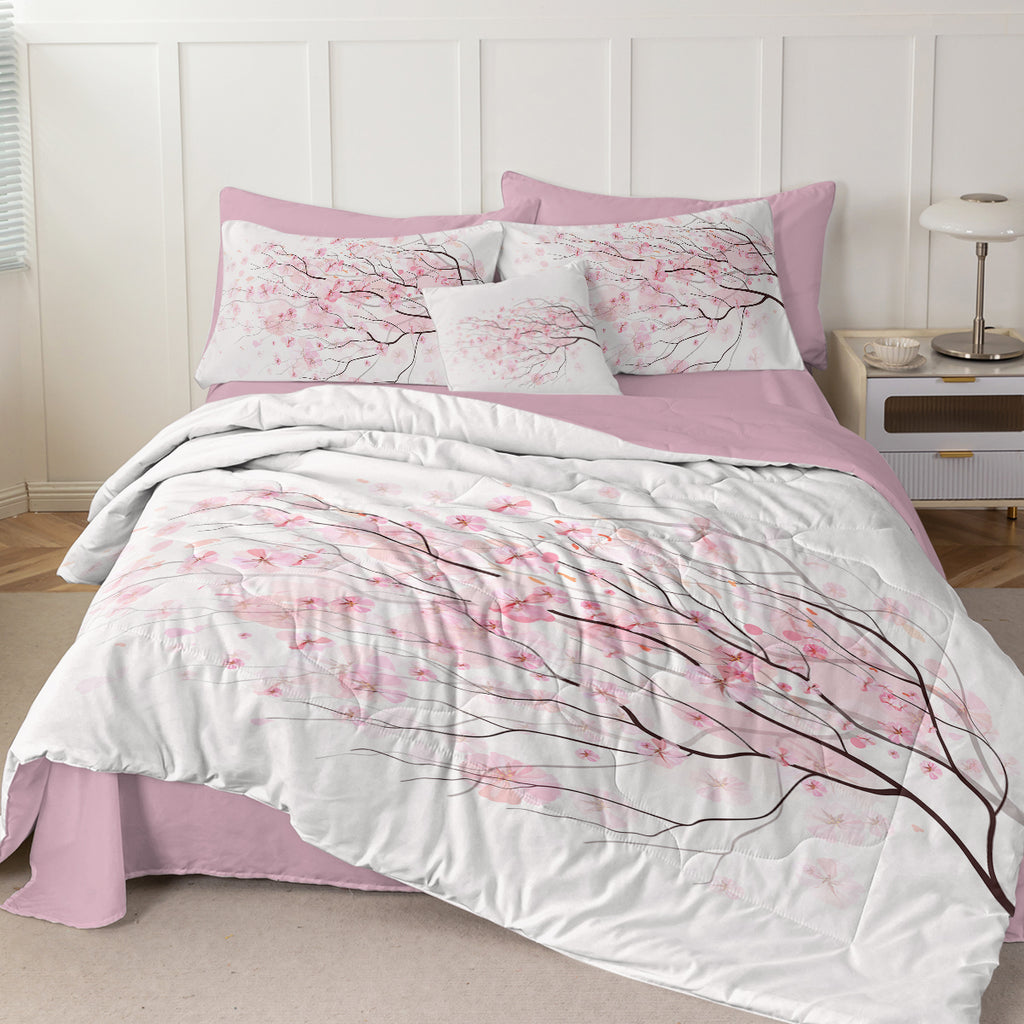 8-Piece Cherry Blossom Comforter Set