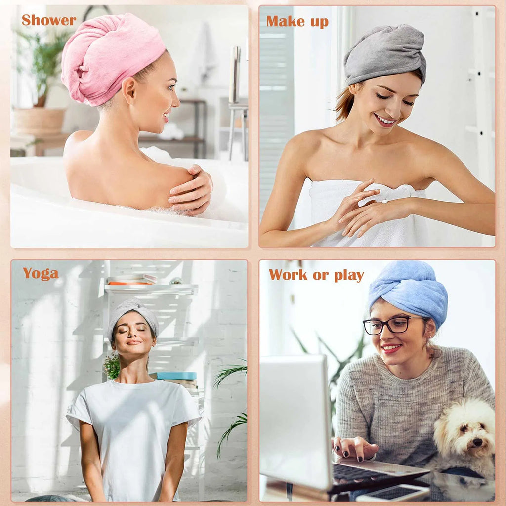 Ultra Absorbent Hair Turbans (3 Pieces)