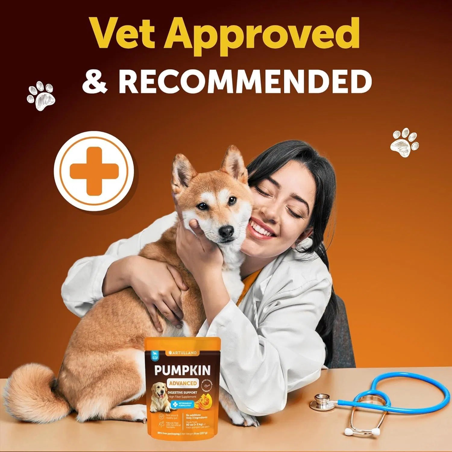 Organic Pumpkin Powder for Dogs - Digestive Support & Fiber Supplement