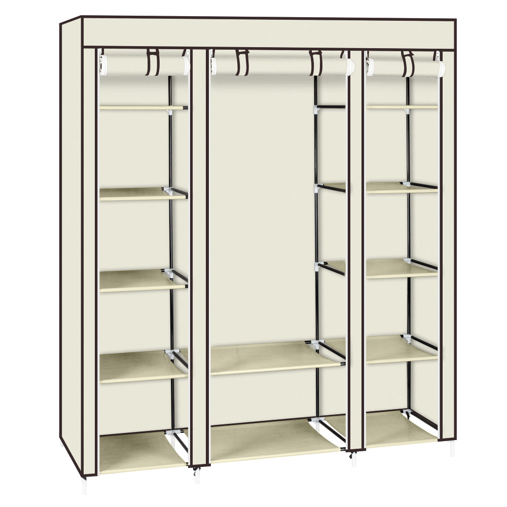 12-Compartment Portable Wardrobe - Beige