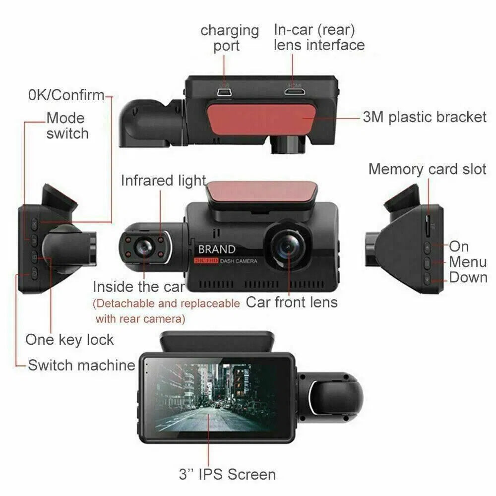 1080P Dual Lens Dash Cam